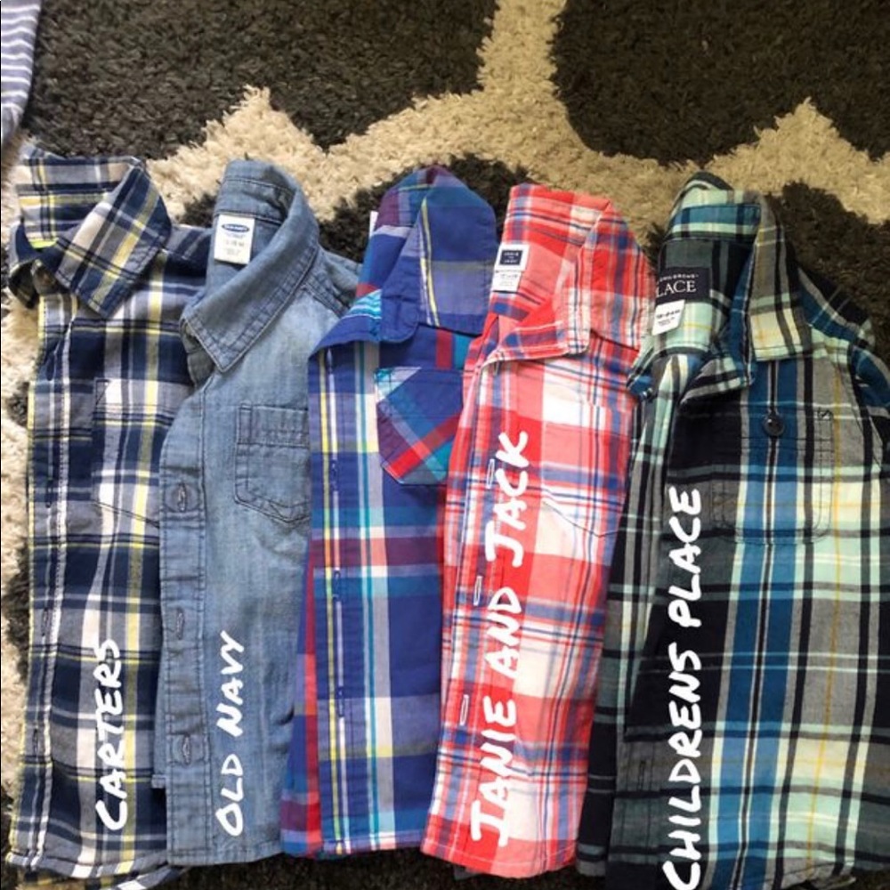 Bundle of 5 boys long sleeve shirts
